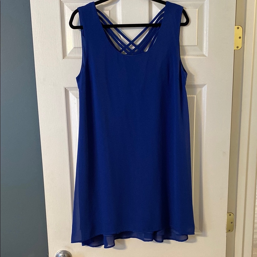 Elegant Blue Sleeveless Dress